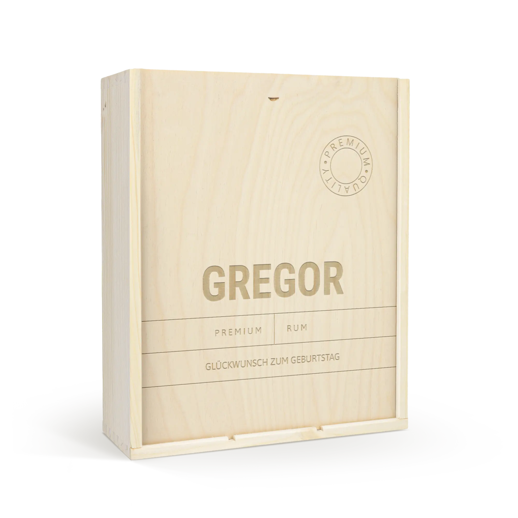 Skrzynka na wino z wygrawerowanym wieczkiem - potrójna