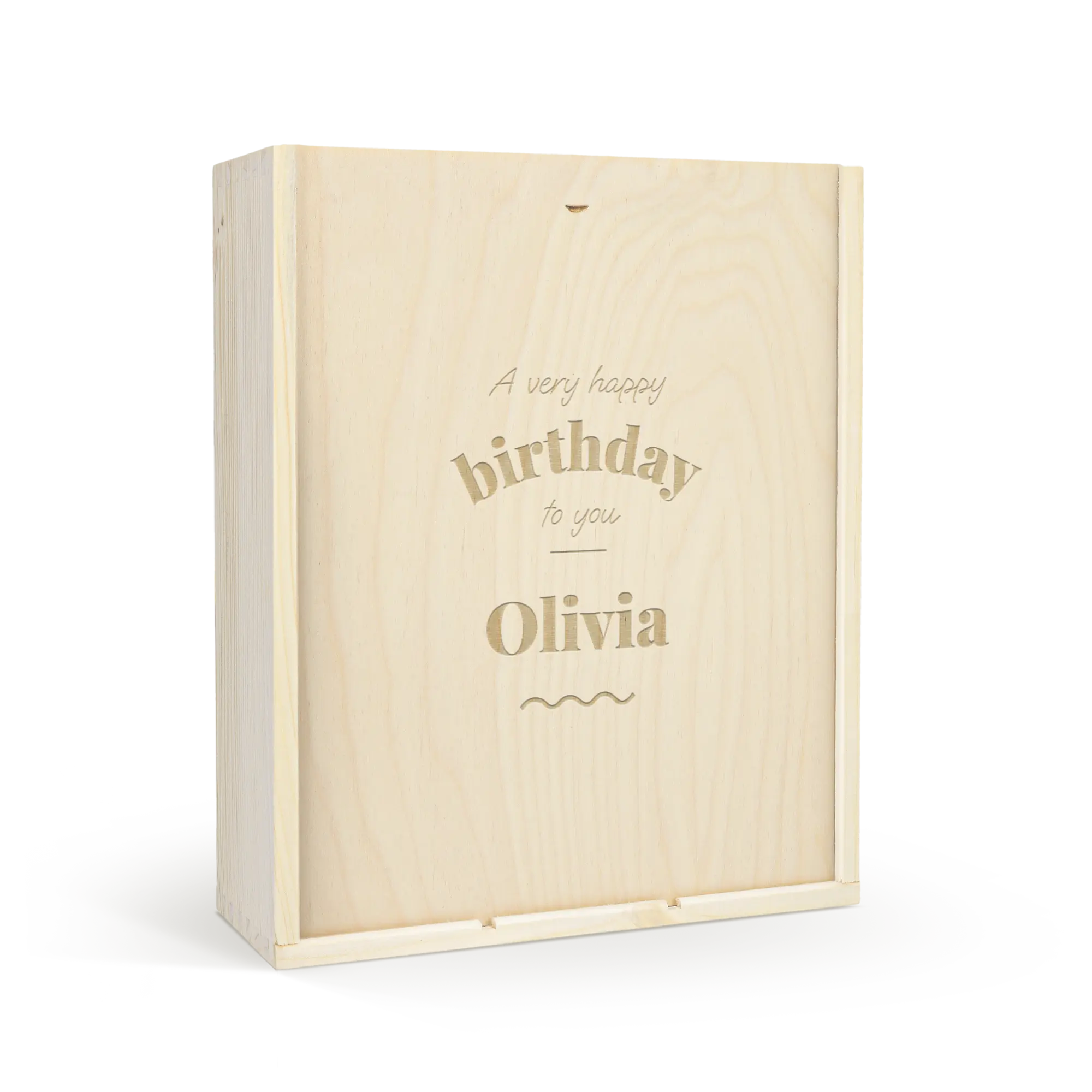 Skrzynka na wino z wygrawerowanym wieczkiem - potrójna