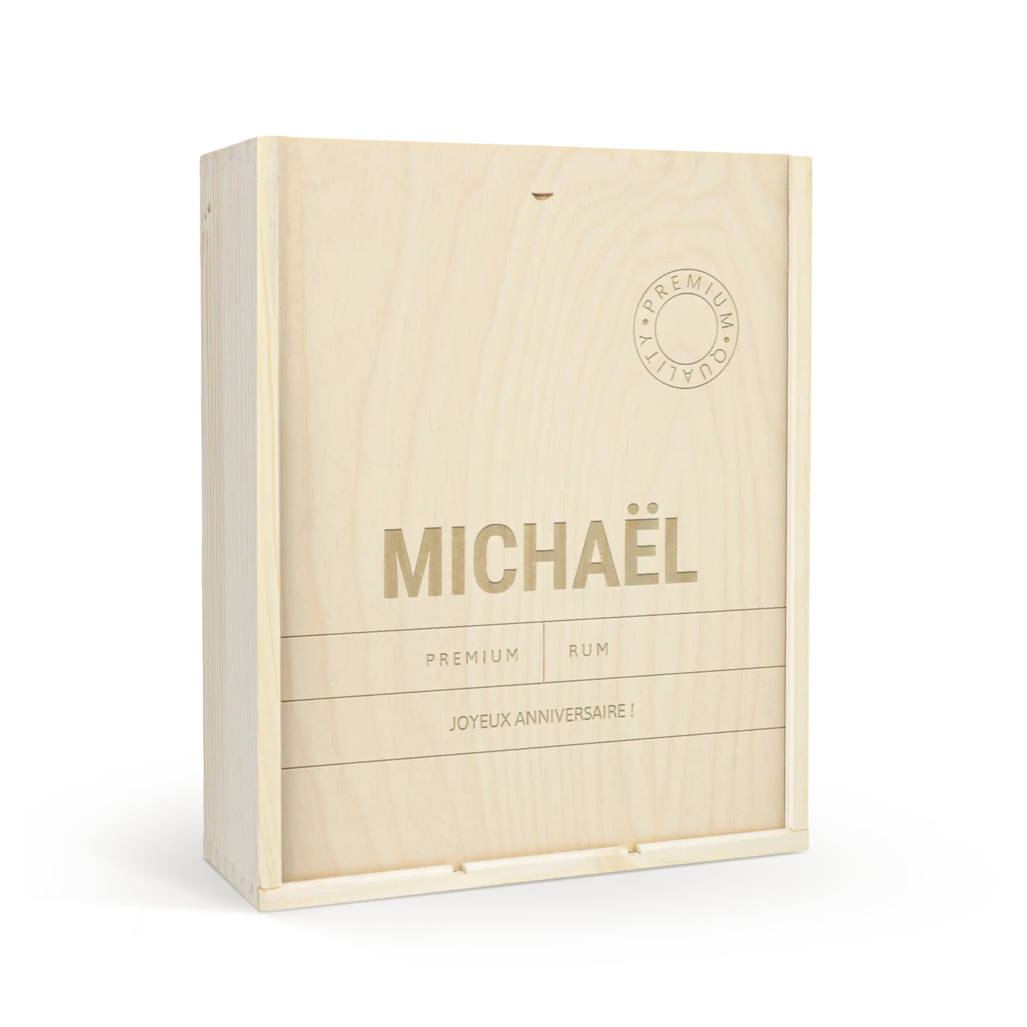 Skrzynka na wino z wygrawerowanym wieczkiem - potrójna