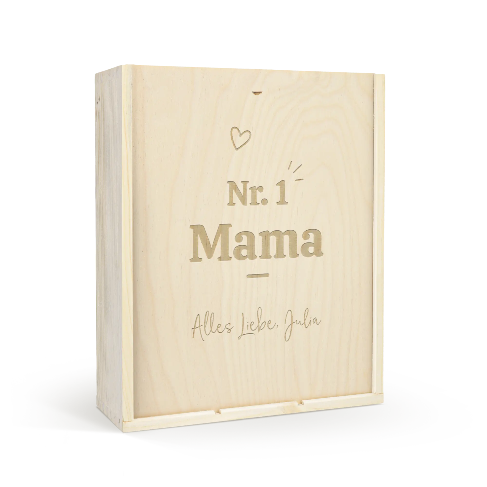 Skrzynka na wino z wygrawerowanym wieczkiem - potrójna