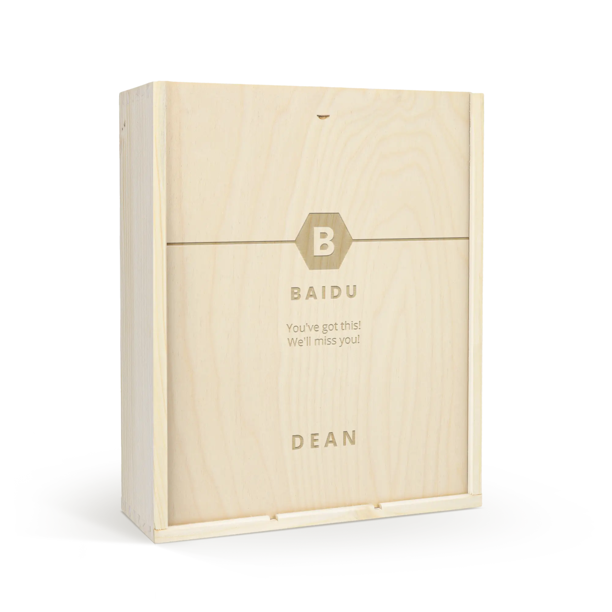 Skrzynka na wino z wygrawerowanym wieczkiem - potrójna