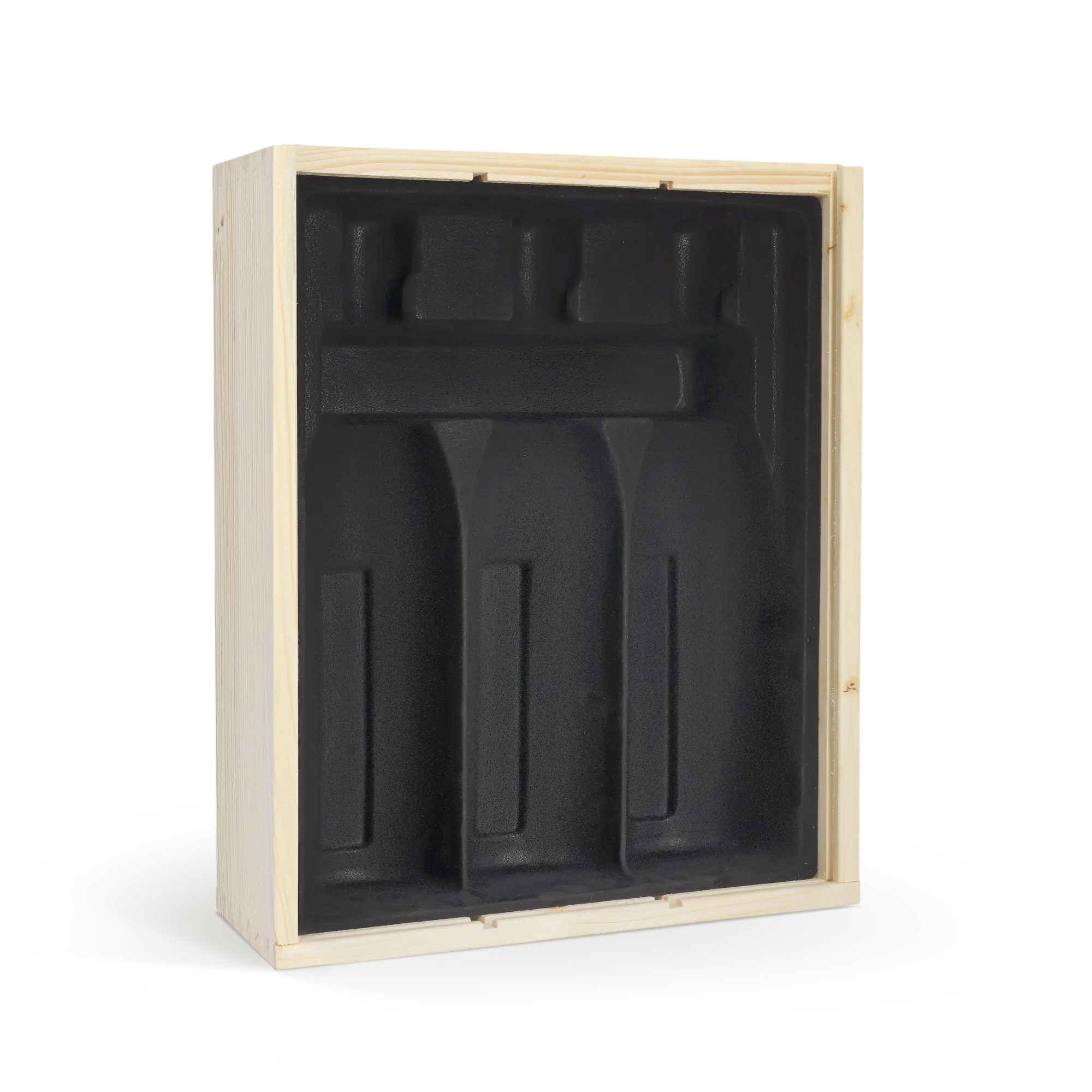 Skrzynka na wino z wygrawerowanym wieczkiem - potrójna