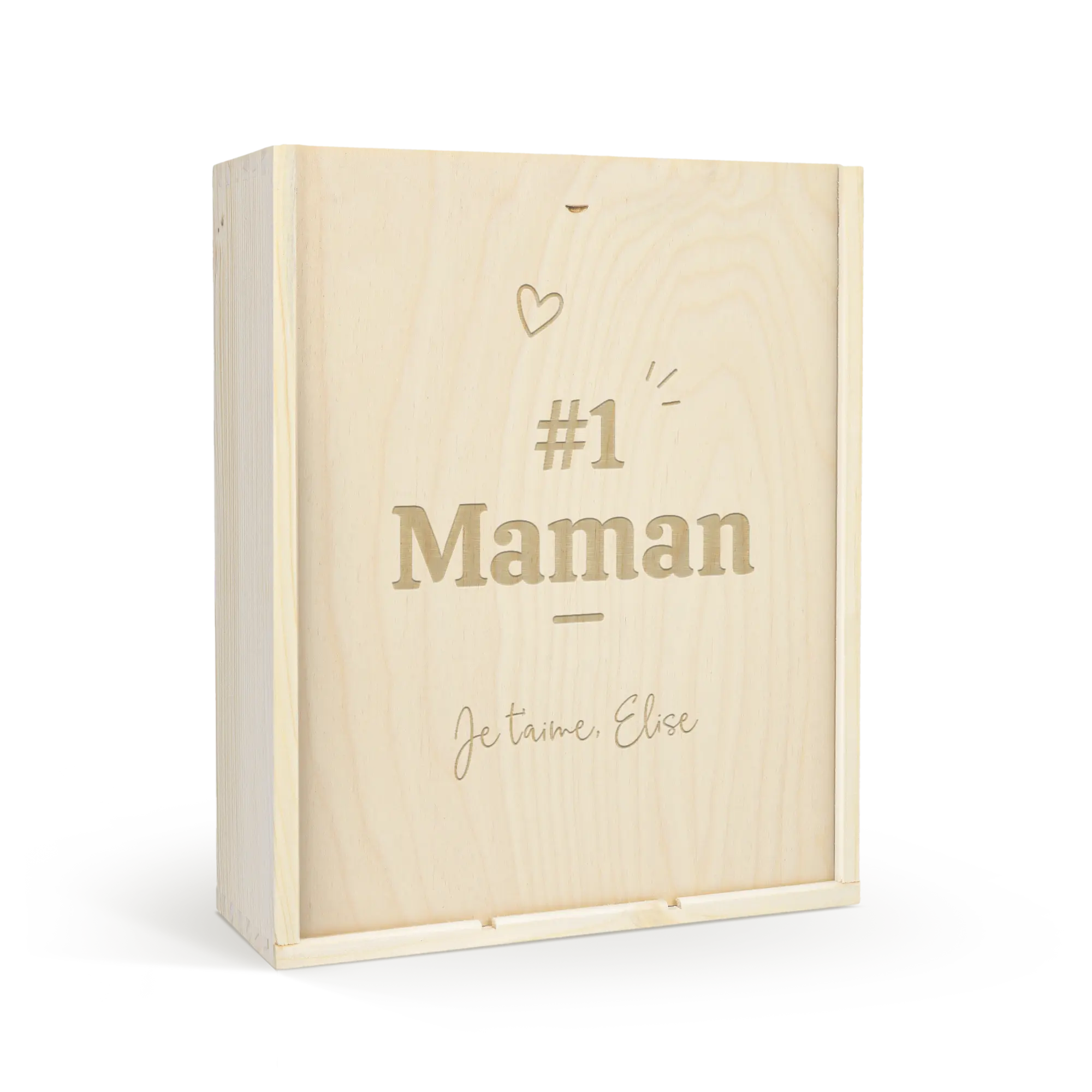 Skrzynka na wino z wygrawerowanym wieczkiem - potrójna