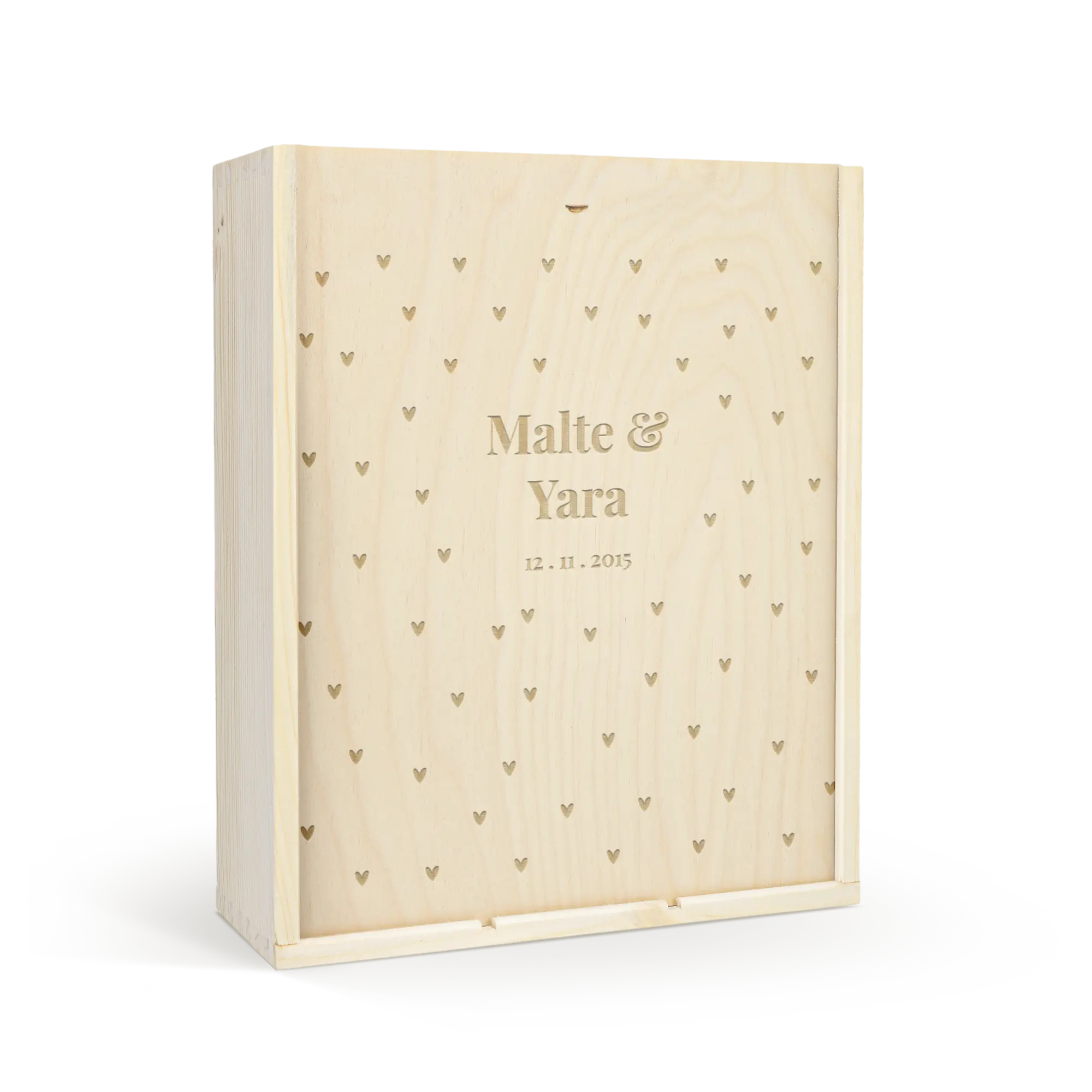 Skrzynka na wino z wygrawerowanym wieczkiem - potrójna