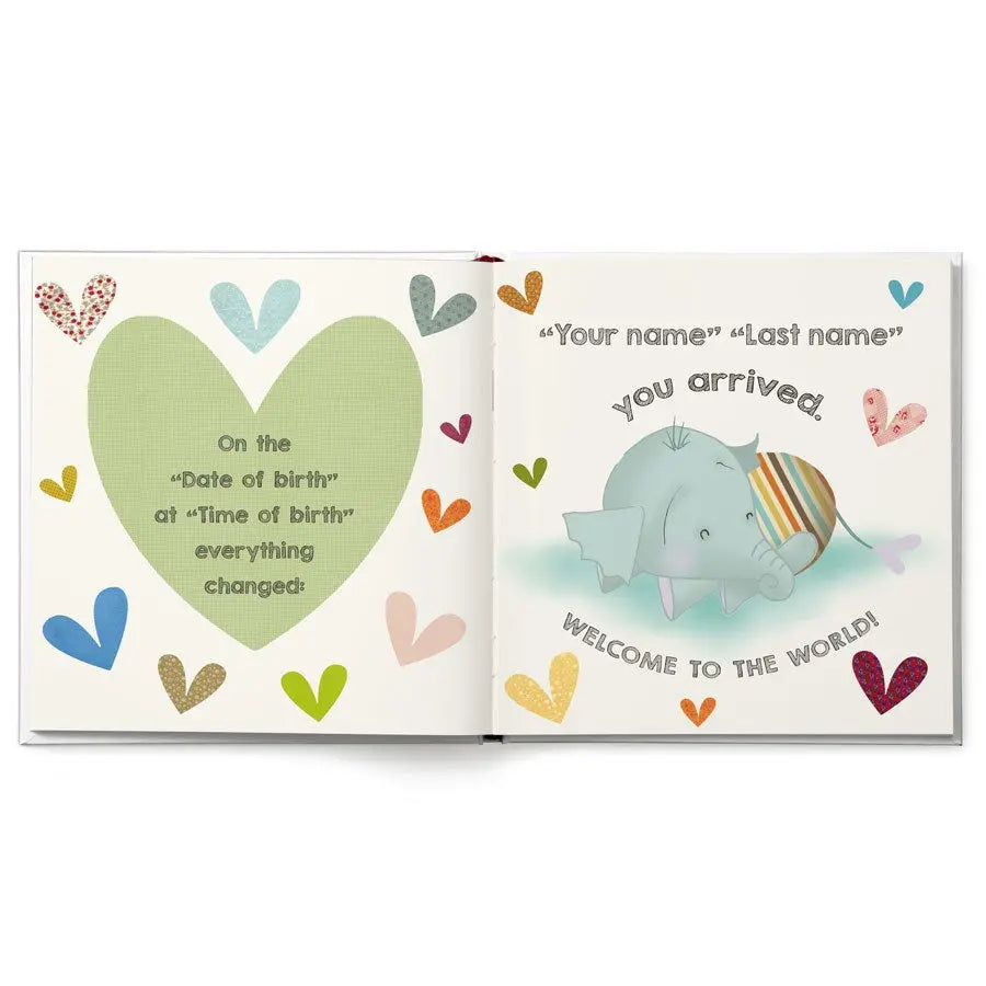 Książka dla niemowląt z imieniem - Witaj na świecie - Twarda oprawa