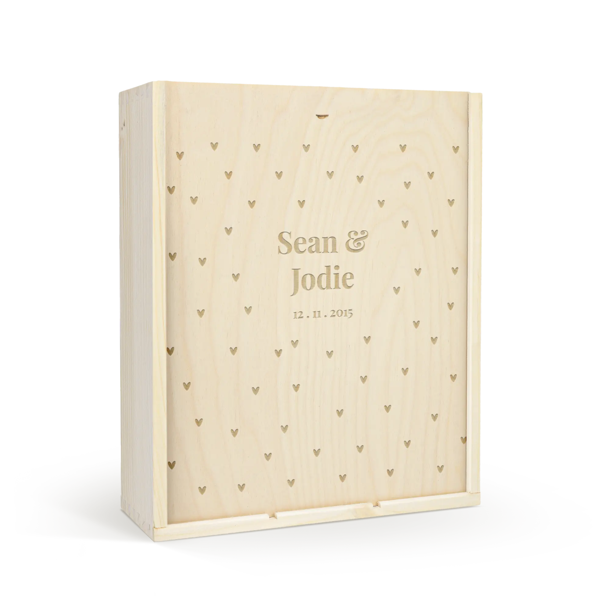 Skrzynka na wino z wygrawerowanym wieczkiem - potrójna