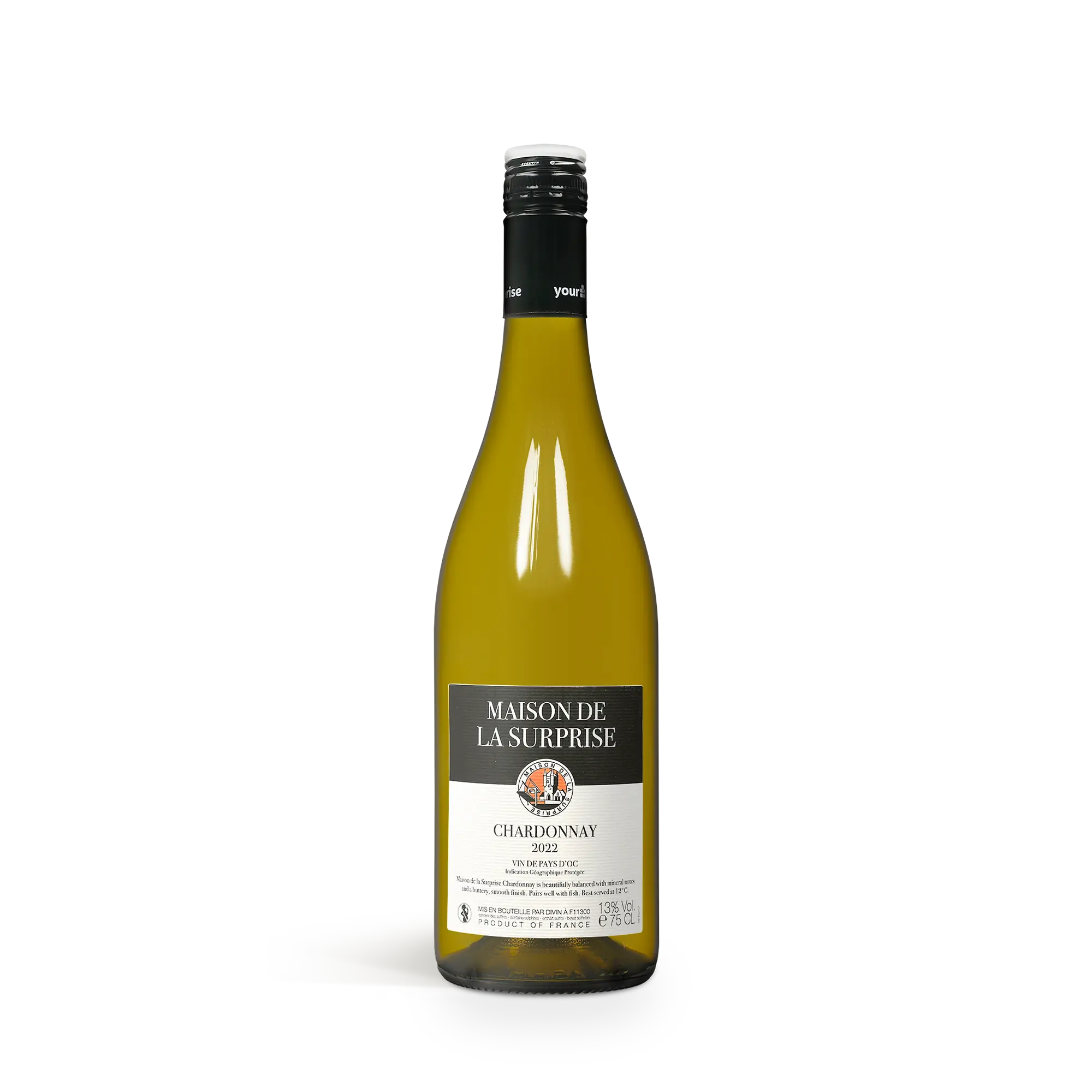 Wino w grawerowanej drewnianej skrzynce - Maison de la Surprise - Chardonnay